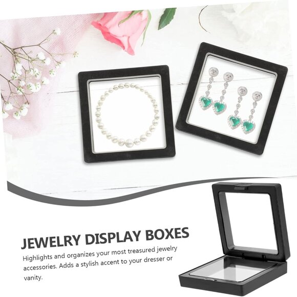 10pcs 9cm square 3D Floating Jewelry Coin Display medallions Box PE Film Jewelry - Picture 1 of 6